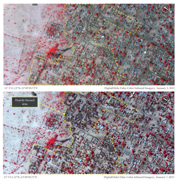 Műholdas felvételek a tömeggyilkosságról