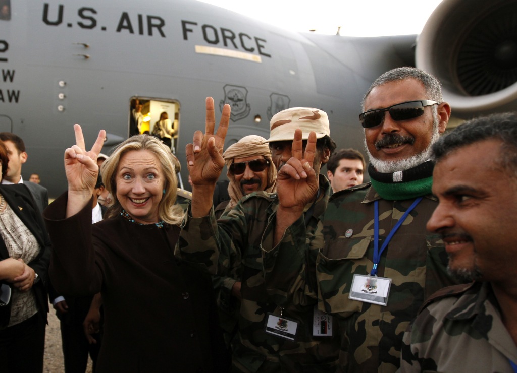 Hillary Clinton és a líbiai felkelők. 