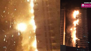 Ismét lángolt egy felhőkarcoló az emírségekben