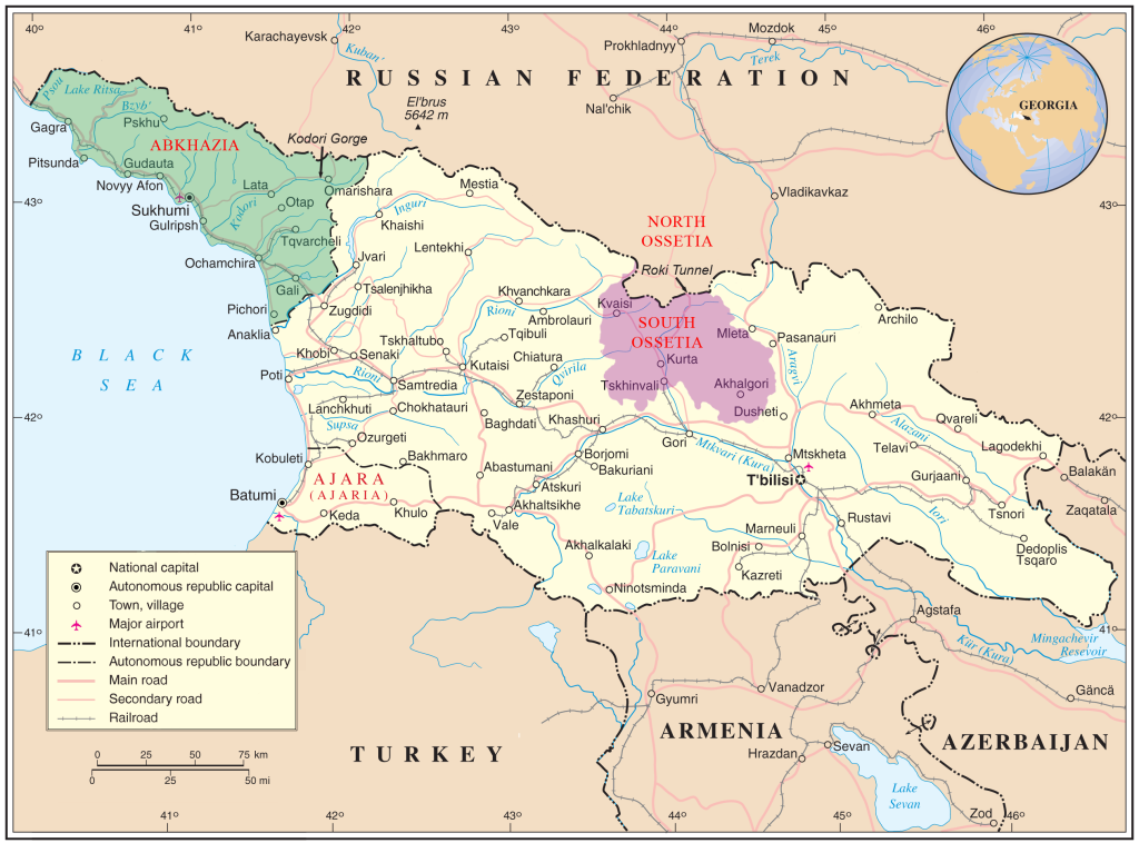 Abházia, Grúzia, Dél-Oszétia (Wikipedia)