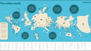 Ilyen lenne a világtérkép, ha az URL végződések száma határozná meg egy ország méretét