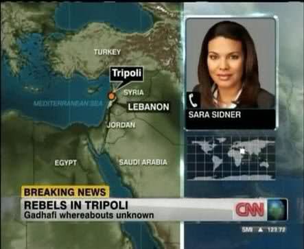 Líbia fővárosát, Tripolit Libanonba tette az amerikai CNN. Akárcsak a líbiai diktátort, Moammer Kadhafit is ott kereste.