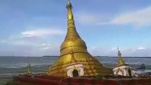 Elmosta a folyó a hatalmas pagodát Mianmarban – videó