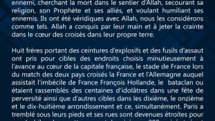 Itt a közlemény: az Iszlám Állam vállalta magára a párizsi vérengzéseket