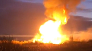 Lángoló gázvezeték Moszkva mellett – videó