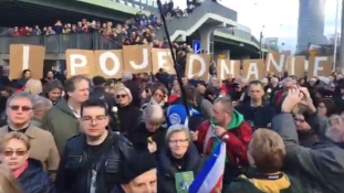 Tüntetés Varsóban az antiszemitizmus ellen